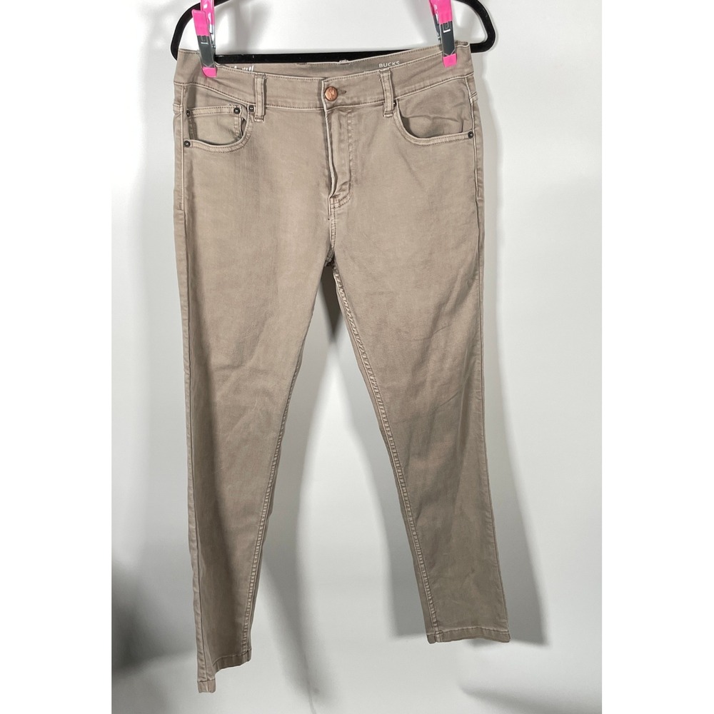 Mugsy Bucks FLX8NBR-33X32 Mens Khaki Tan Slim Fit Stretch Jeans Pants